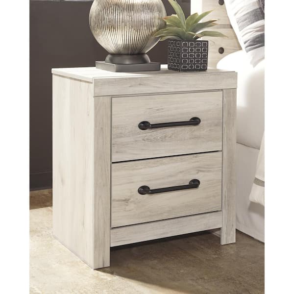 Cambeck Whitewash 2-Drawer 21.69 in. W Nightstands