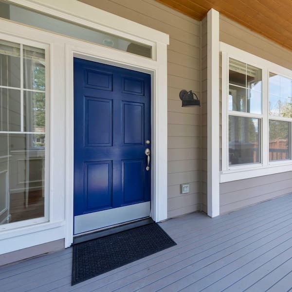 Designers Fountain - Portland Weathered Pewter Dark Sky 1-Light Outdoor Line Voltage Hardwired Porch Light Wall Sconce with No Bulb Included