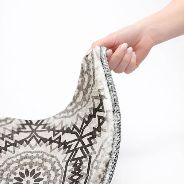 Dream Shag Premium Machine Washable Abstract ADS619 White 2 ft. x 3 ft. Accent Rug