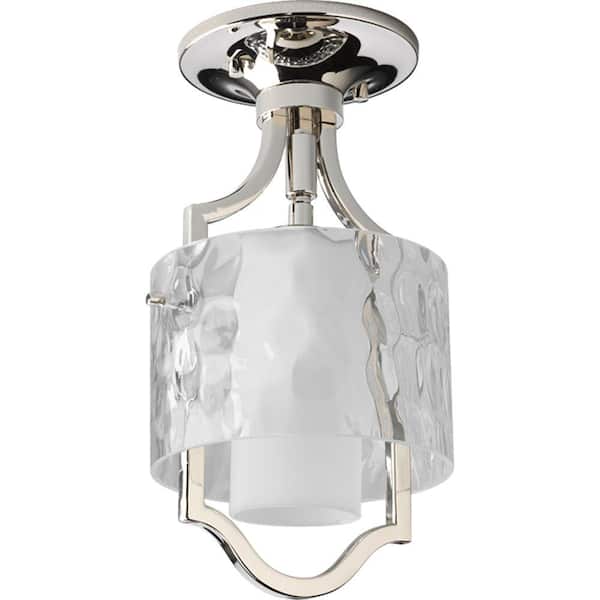 Progress Lighting Caress Collection 1-Light Polished Nickel Mini Pendant