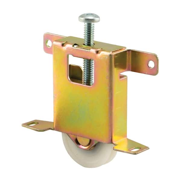 Prime-Line Mirror Door Roller Assembly, 1-1/2 in., Steel Housing and Ball Bearings, Concave Plastic Wheel
