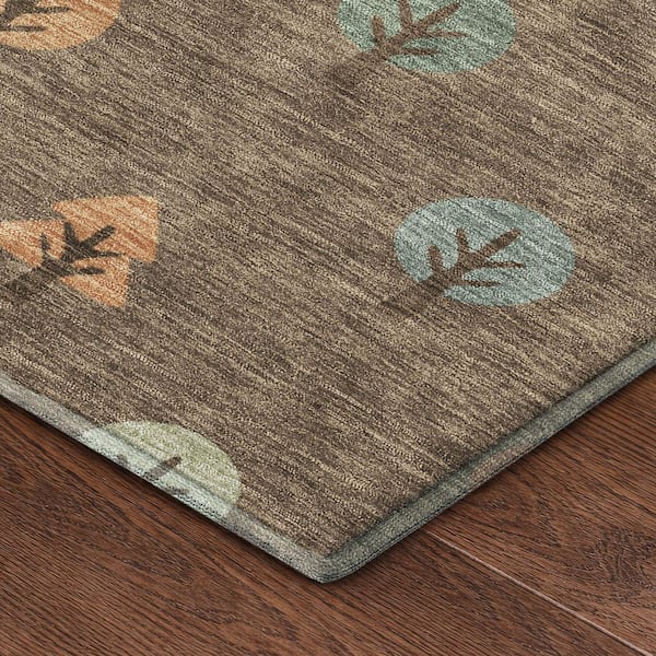 Mayfield Premium Machine Washable Abstract AMF2550 Brown 10 ft. x 14 ft. Area Rug