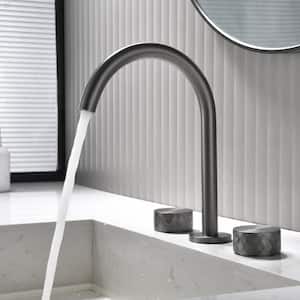 8 in. Widespread Double Handle Bathroom Faucet in Gunmetal Gray