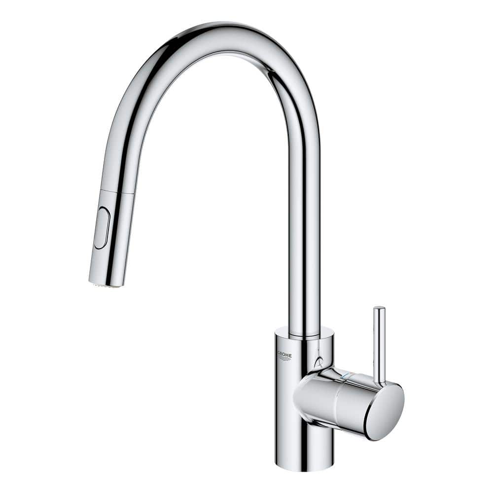 Chrome Modern Pull-Down Single Handle Kitchen Faucet
