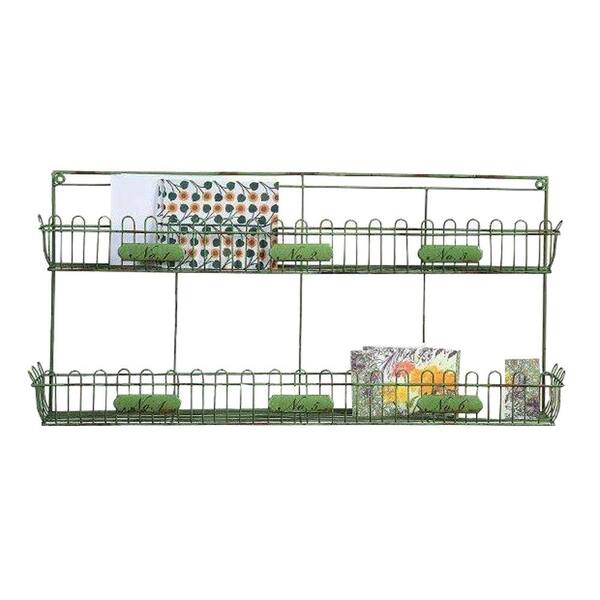 Home Decorators Collection Varden Distressed 2-Shelf 28.5 in. W x 13.75 in. H Metal Wall Shelf
