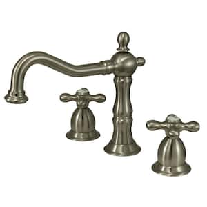 Heritage 8 in. Widespread 2-Handle Bathroom Faucet in Brushed Nickel