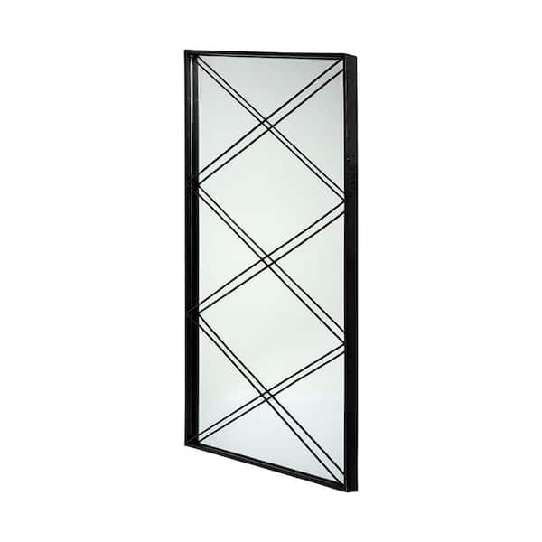 Mercana Large Rectangle Black Contemporary Mirror (48.00 in. H x 26.00 in. W)