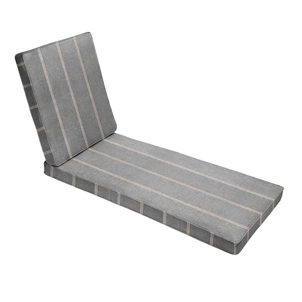 SORRA HOME 73 x 24 x 3 Outdoor Chaise Lounge Cushion in Sunbrella Lengthen Stone