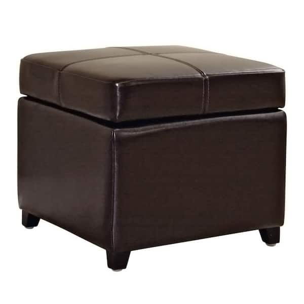 Baxton Studio Maria Traditional Brown Faux Leather Upholstered Ottoman