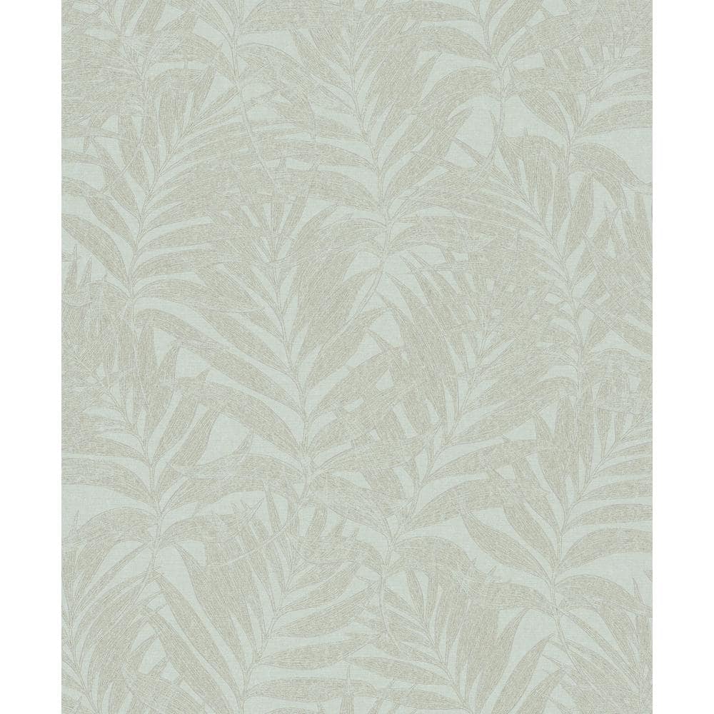 Hotel Collection Beige Botanical Palm Leaf Glitter Finish Non-Pasted Non-Wo