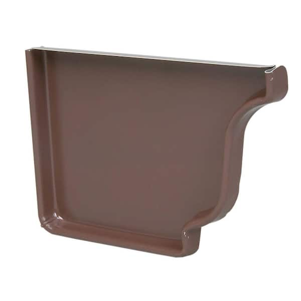Amerimax Home Products 5 in. Musket Brown Aluminum K-Style Right End Cap