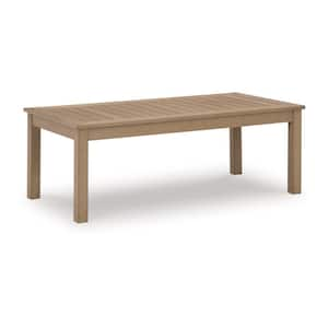 18.13 in. Brown Rectangular Metal Outdoor Coffee Table