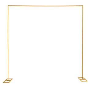 118.2 in. x 118.2 in. Yellow Metal Wedding Arch Backdrop Stand with Bases Arbor