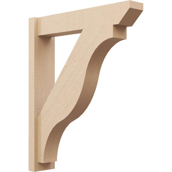 Ekena Millwork 6 in. x 34 in. x 28 in. Funston Slat Rough Cedar Woodgrain Timberthane Polyurethane Outlooker, Primed Tan