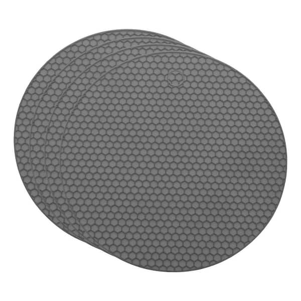 Silicone Non-Slip Jar Opener Pads with Textured Grip for Easy Can Opening, Heat Resistant, 3pcs, Gray