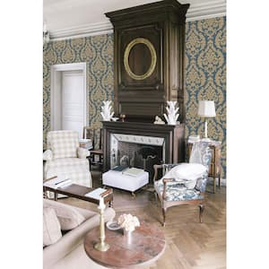 Palazzo Majestic Damask Motif Design Wallpaper in Gold