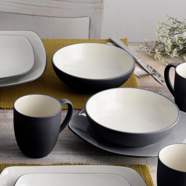 Noritake Colorwave Graphite 16-Piece Square (Black) Stoneware