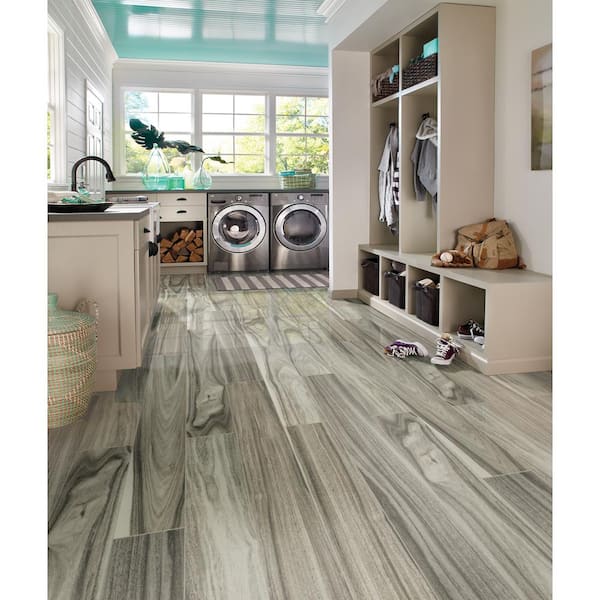 Dellano Moss Grey 8 in. x 48 in. Polished Porcelain Floor and Wall Tile (10.68 sq. ft./Case)