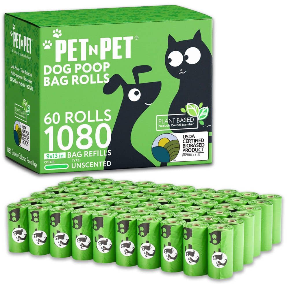 Compostable Dog Poop Bags - 180 Count, Eco-Friendly Corn Starch Bags With Dispenser, Leak-Resistant Handles