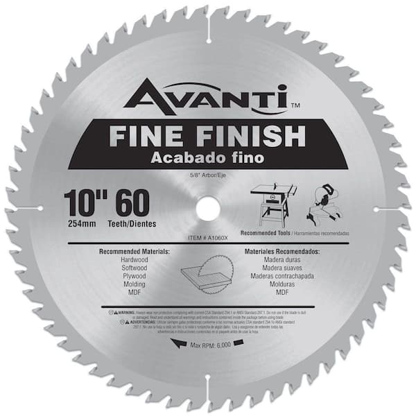 Avanti 10 in. x 60-Tooth Fine Finish Circular Saw Blade