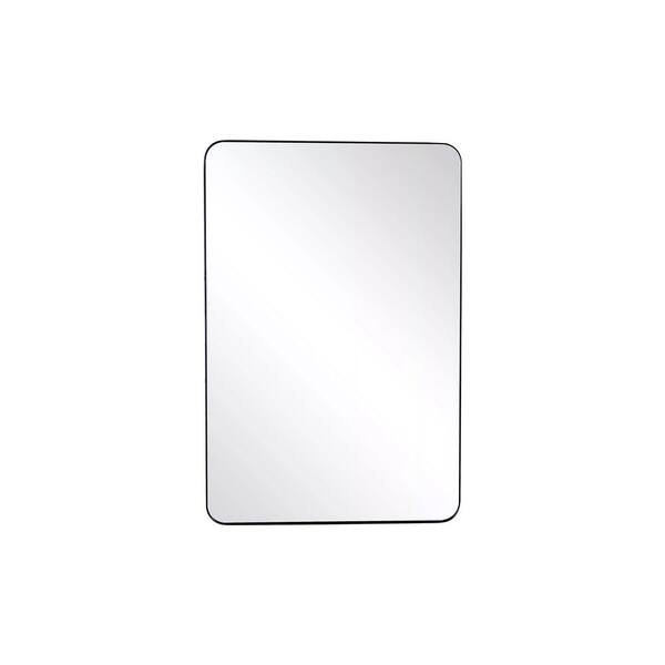 30 in. W x 40 in. H Rectangular Metal Framed Wall Bathroom Vanity Mirror in Black 30 in. W x 40 in. H Rectangular Metal Framed Wall Bathroom Vanity Mirror in Black