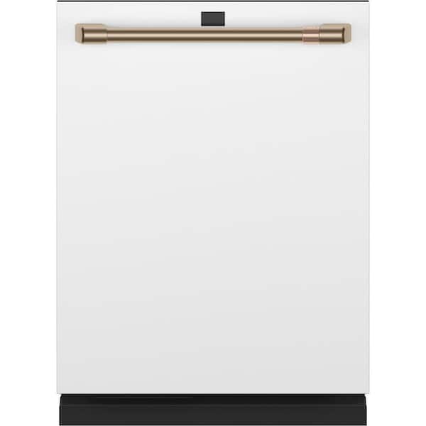 Cafe 24 in. Fingerprint Resistant Matte White Top Control Smart Built-In Tall Tub Dishwasher with 3rd Rack and 39 dBA
