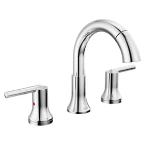 Trinsic 8 in. Widespread Double-Handle Bathroom Faucet with Pull-Down Spout in Chrome