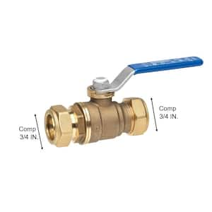 3/4 in. COMP x 3/4 in. COMP Standard Port Lead Free Brass Ball Valve