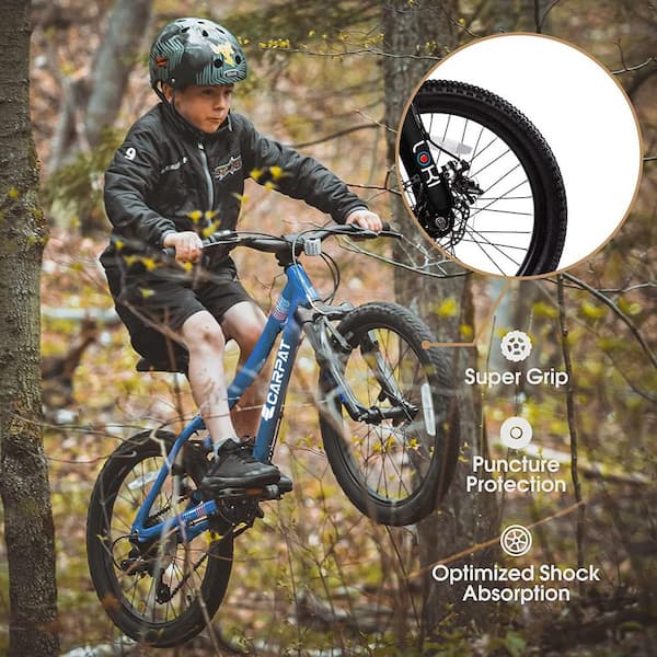 Zeus & Ruta 20 in. Blue Steel Kids Bike, Mountain Bike, 7
