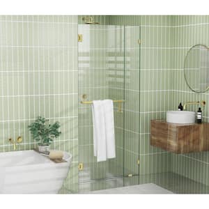 78 in. x 33 in. Frameless Pivot Wall Hinged Towel Bar Shower Door