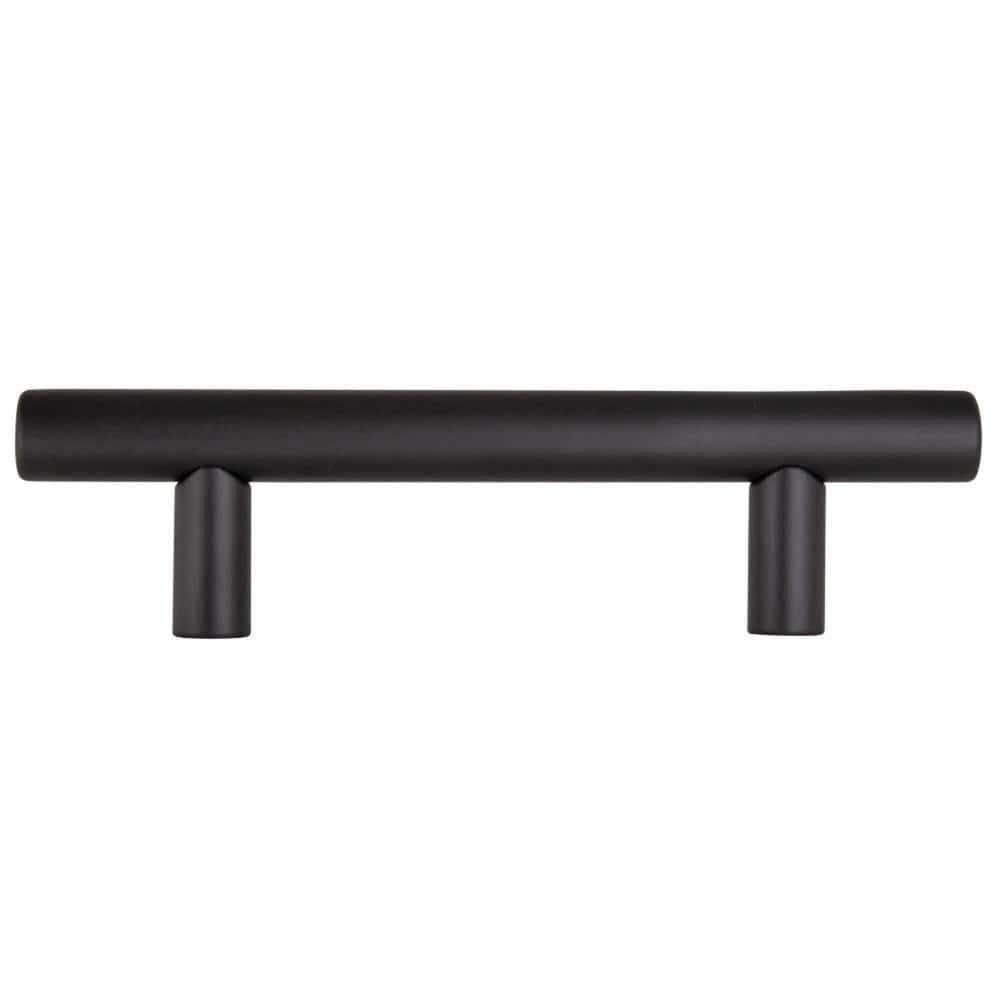 Matte Black Steel Modern Cabinet Bar Pulls with Mounting Hardware