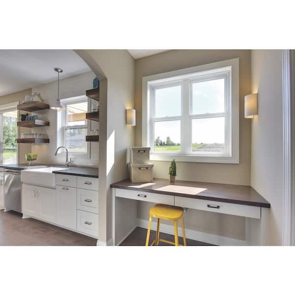 32 in. x 46 in. 100 Series White Single Hung Insert Replacement Composite Window with Low-E Glass, White Int & Hardware