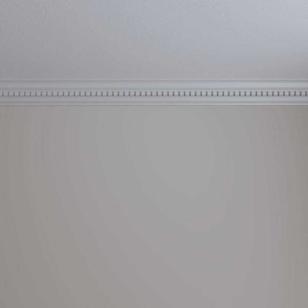 White Polyurethane Dentil Crown Moulding, 94.5 inches
