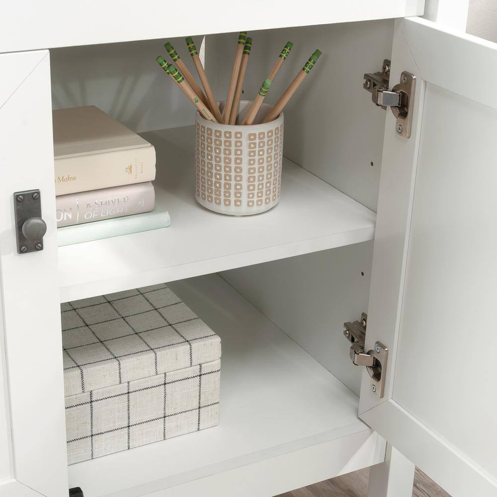 White and Oak Cottage Road Library Base with Hutch