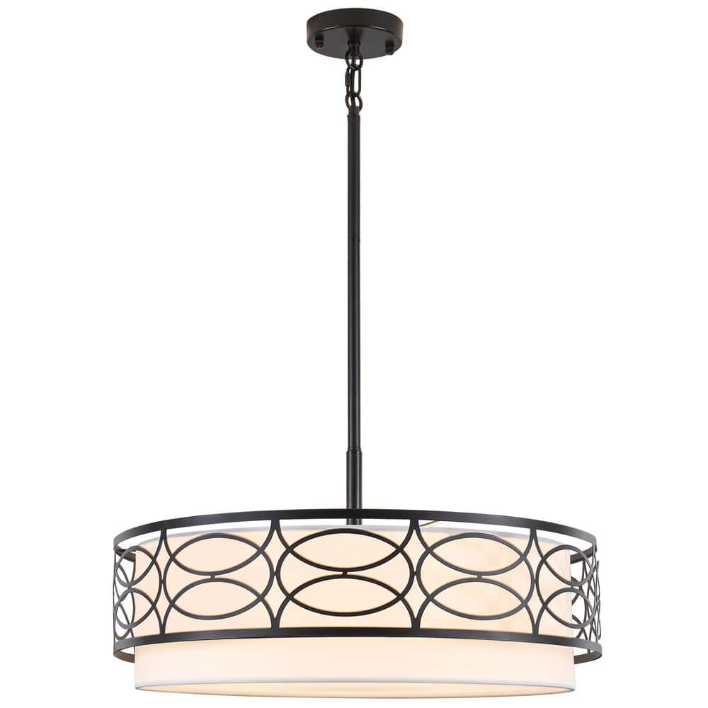 5-Light Black Linear Kitchen Island Chandelier Lighting Fixture Hanging Pendant with Cloth Shade for Dining Room,Foyer price history on PriceWatchPro