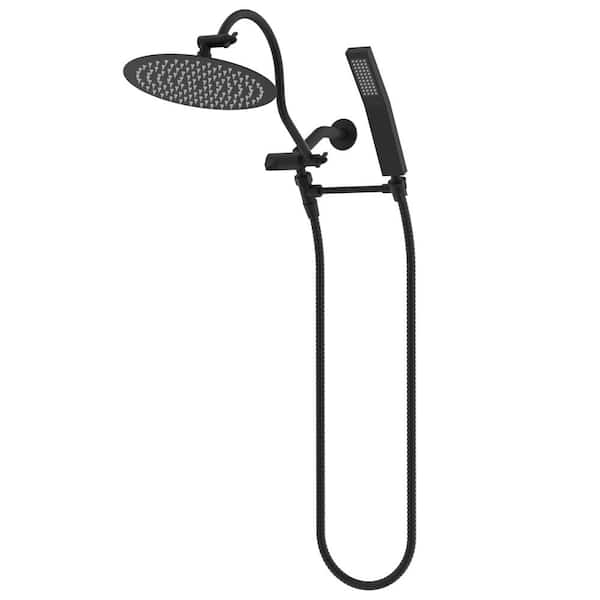 1-spray 10 in. High PressureDual Shower Head and Handheld Shower Head in Matte Black 1-spray 10 in. High PressureDual Shower Head and Handheld Shower Head in Matte Black