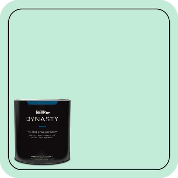 BEHR DYNASTY 1 qt. #470A-2 Seafoam Pearl Satin Enamel Interior Stain-Blocking Paint and Primer