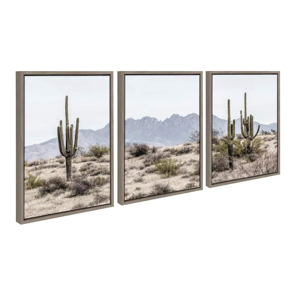 Sylvie Tall Saguaro Cacti Desert Mountain by the Creative Bunch Studio 3-Piece Framed Art Print 18 in. x 24 in. price history on PriceWatchPro