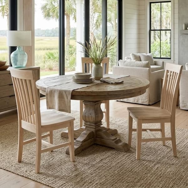 Unfinished Wood Mission Dining Chair (Set of 2)