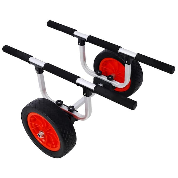 Tidoin 300 lb. 12 in. Heavy Duty Adjustable Width Dolly Cart with Airless Kayak Wheels
