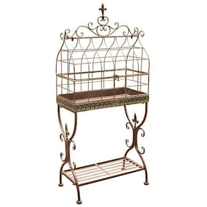 42.5 in. Tall Iron Plant Stand in Antique Bronze