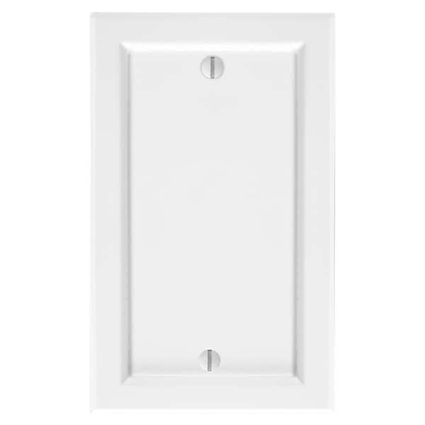 Amerelle Woodmore 1-Gang White Blank BMC Wood Wall Plate