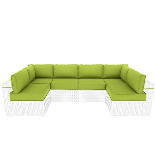 Kimunuk 26 in. x 26 in. x 4 in. (14-Piece) Deep Seating Outdoor Sectional Cushion Grass Green