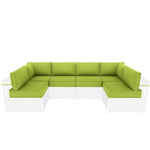 26 in. x 26 in. x 5 in. (14-Piece) Deep Seating Outdoor Sectional Cushion Grass Green