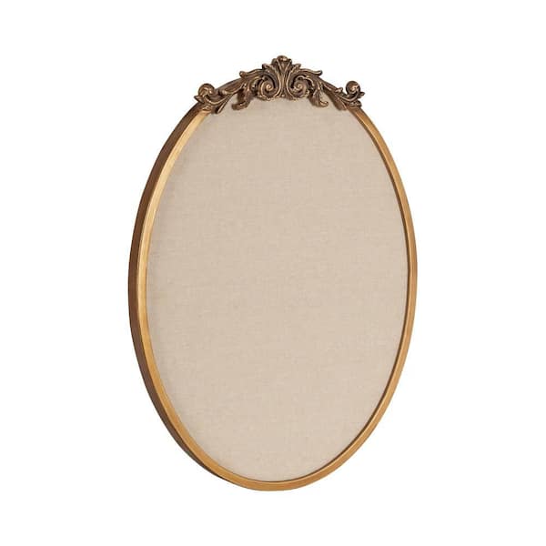 Kate and Laurel Arendahl 24 in. x 18 in. Gold Metal Framed Fabric Memo Board