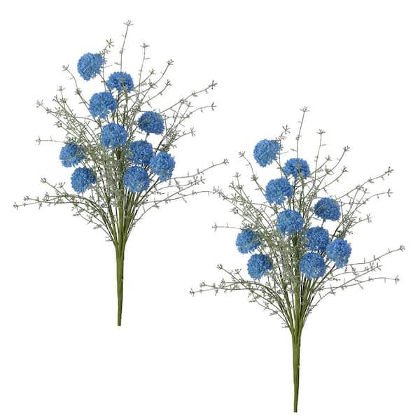 Regency International 23 in. Blue Artificial Allium Flower Bush