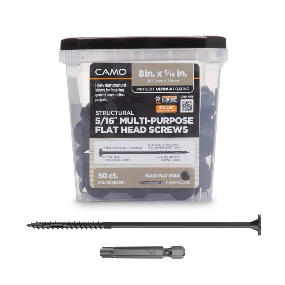 5/16 in. x 8 in. Star Drive Flat Head Multi-Purpose Structural Wood Screw - PROTECH Ultra 4 Exterior Coated (50-Pack) price history on PriceWatchPro