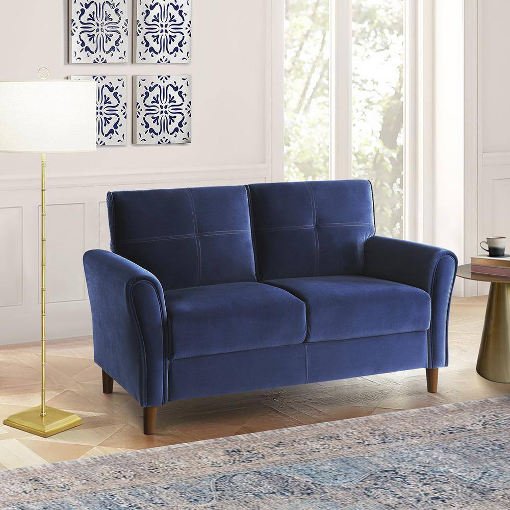 Halton 57 in. W Blue Velvet Loveseat 9348BUE2 The Home Depot