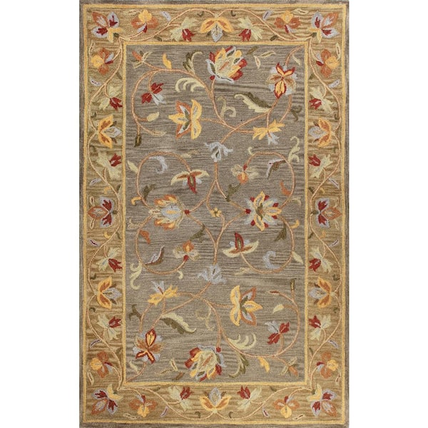 Venezia Grey 8 ft. x 10 ft. (7'6" x 9'6") Floral Transitional Area Rug