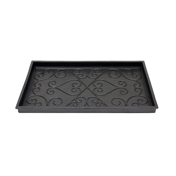 Achla Designs Achla Designs Multi Purpose Rubber Area Boot Saucer Tray, Small, 24 in. Wide, Black
